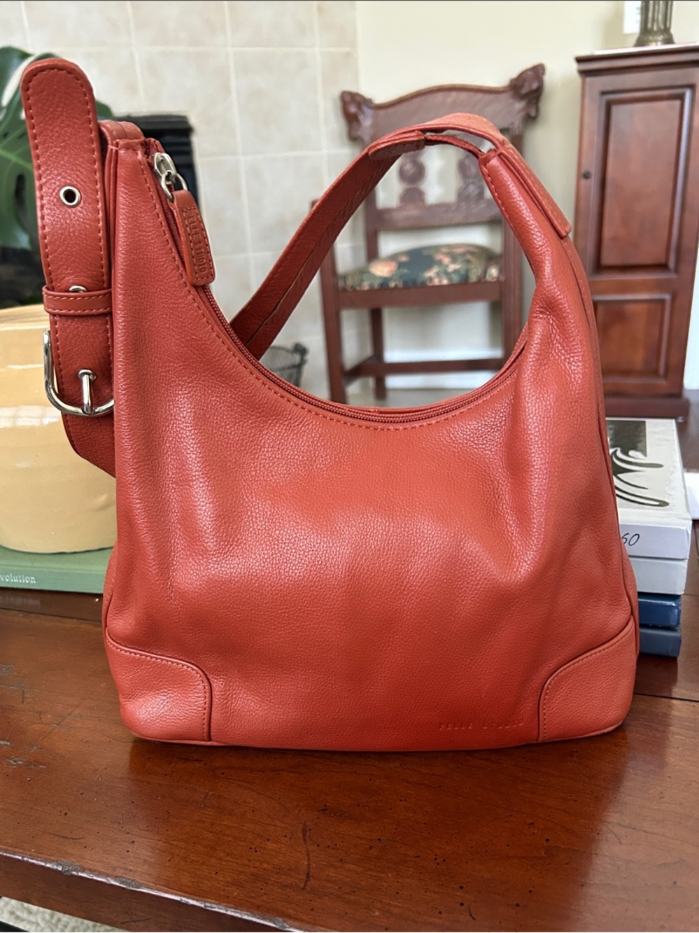 Wilsons Leather Rust Shoulder Hobo Bag